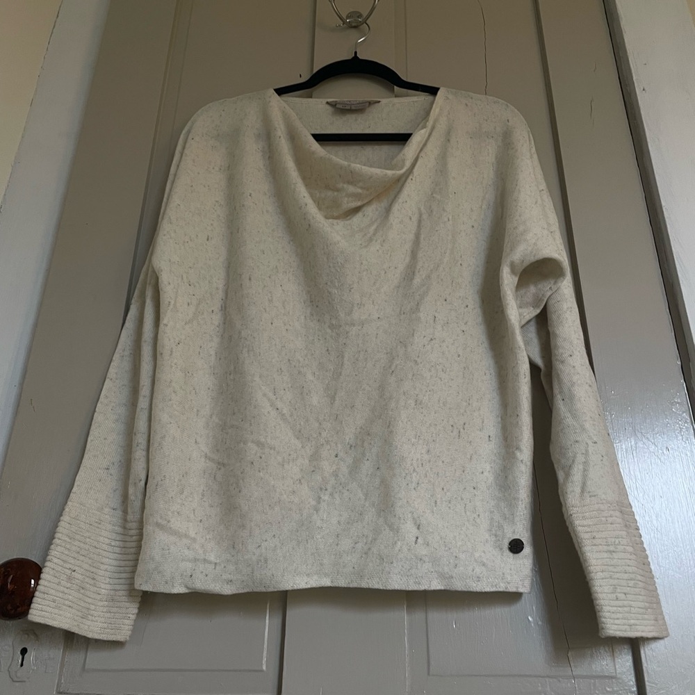 Royal Robbins Cream Cowl Neck Sweater Soft Knit Wool Linen Blend Stretchy Comfy - Picture 4 of 9